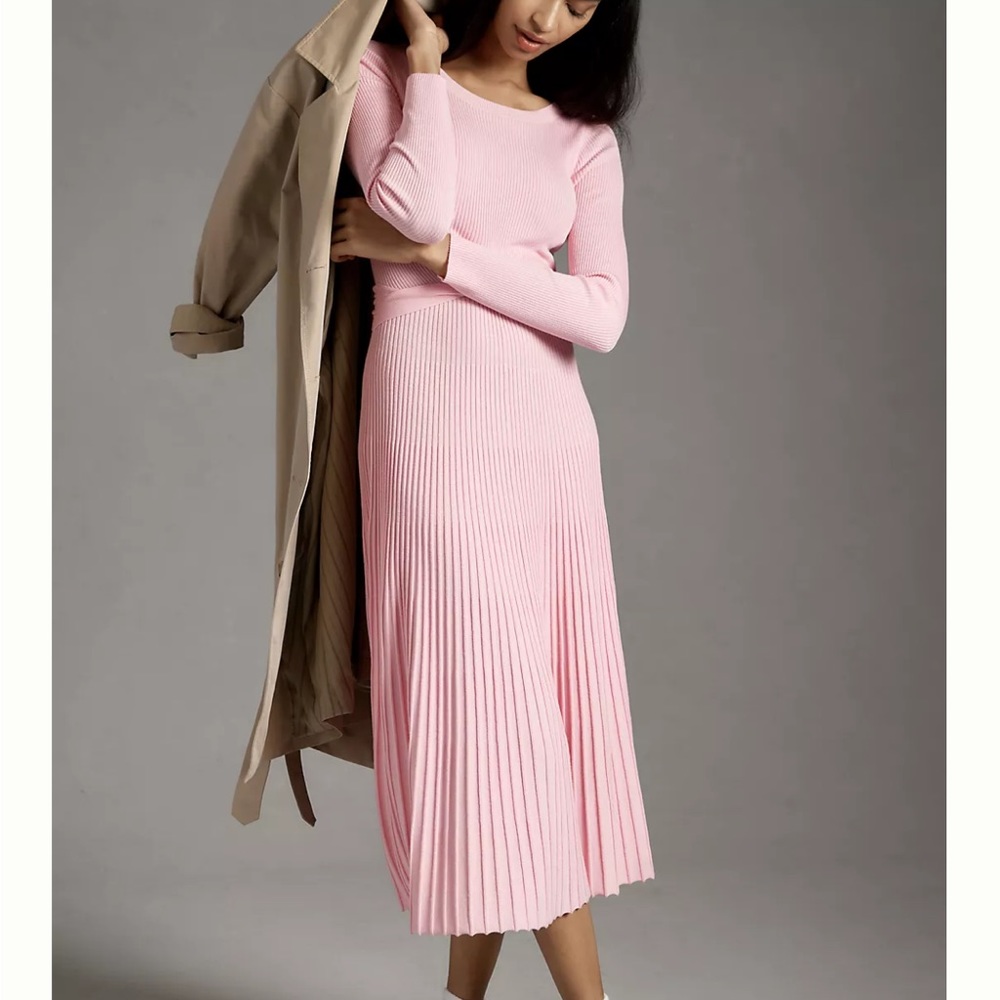 Anthropologie Long sleeve midi ribbed sweater dress sz XXS